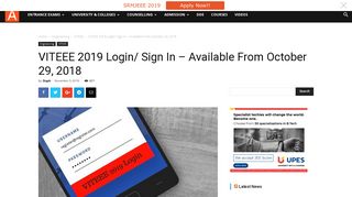 VITEEE 2019 Login/ Sign In - Available From October 29, 2018 ...