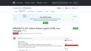 [PRIORITY] VIT Vellore Parent Login's HTML has changed · Issue ...