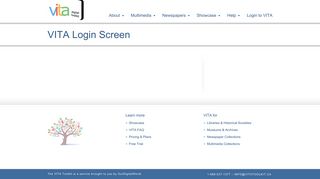 VITA Login Screen | VITA - VITA Toolkit