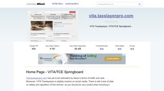 Vita.taxslayerpro.com website. Home Page - VITA/TCE Springboard.