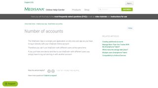 Number of accounts – Online Help-Center