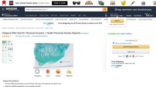 Amazon.com: Vitagene DNA Test Kit: Health + Ancestry Personal ...