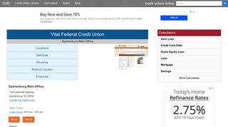 Vital Federal Credit Union - Spartanburg, SC - Credit Unions Online