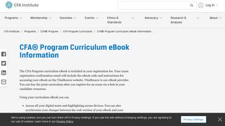 CFA® Program Curriculum eBook Information - CFA Institute