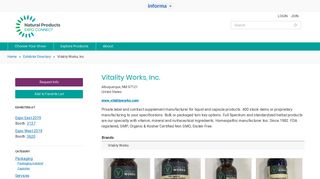 Vitality Works, Inc. | The Natural Products Brands Directory