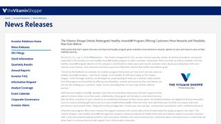 The Vitamin Shoppe Debuts Redesigned Healthy Awards® Program ...