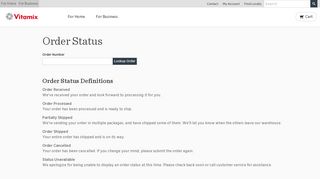 Order Status - Find Out if Your Machine Has Been Shipped | Vitamix
