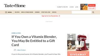 If You Own a Vitamix Blender, You Could Be Entitled to a Gift Card ...