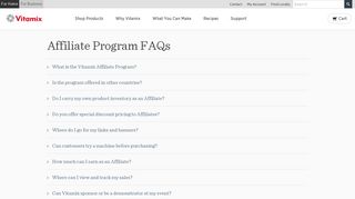 Affiliate Program FAQs | Vitamix