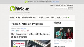 Vitamix Affiliate Program - How I make money online | Life is NOYOKE