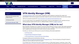 VITA Identity Manager (VIM) - VITA
