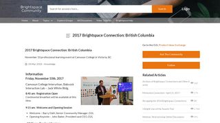 2017 Brightspace Connection: British Columbia