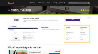 Welcome to Moodle.viu.edu - VIU eCampus: Log in to the site