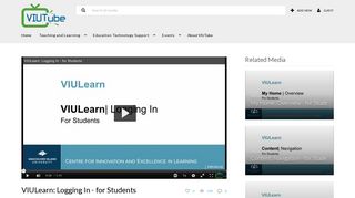 VIULearn: Logging In - for Students - VIUTube - Video Portal from ...
