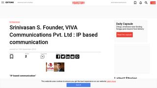 Srinivasan S. Founder, VIVA Communications Pvt. Ltd : IP based ...
