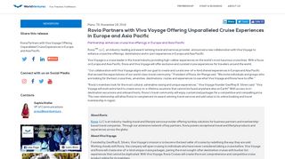 Rovia Partners with Viva Voyage to Offer Cruise Travel - WorldVentures