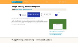 Vivage.training.reliaslearning.com - Easycounter