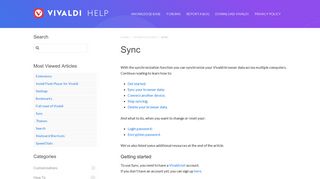 Sync | Vivaldi Browser Help
