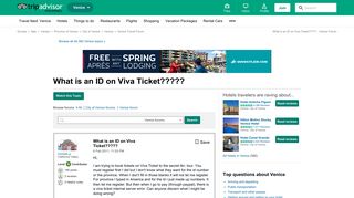 What is an ID on Viva Ticket????? - Venice Forum - TripAdvisor