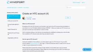 Create an HTC account (4) – HTC VIVE