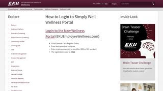 How To Login To Simply Well Wellness Portal | Wellness | Eastern ...
