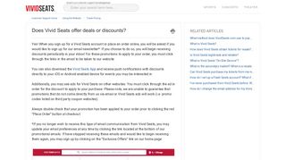 Does Vivid Seats offer deals or discounts? : Vivid Seats Customer ...