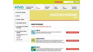 Swim - Registered Programs - Vivo