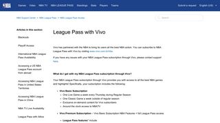 League Pass with Vivo – NBA Support Center