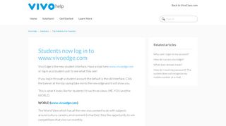 Students now log in to www.vivoedge.com – Vivo Help