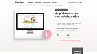 Help Vivook with a new website design | Web page design contest