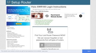 How to Login to the Vizio XWR100 - SetupRouter