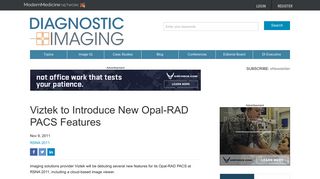 Viztek to Introduce New Opal-RAD PACS Features | Diagnostic Imaging