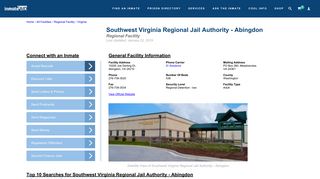 Southwest Virginia Regional Jail Authority - Abingdon & Inmate ...