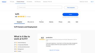 VJTI Careers and Employment | Indeed.com