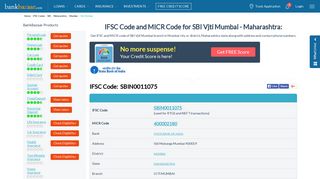SBI Vjti Mumbai IFSC Code Mumbai - MH - BankBazaar