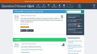 Is it possible to log in using vk.com id? - Question2Answer Q&A