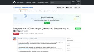 Integrate real VK Messenger (Vkontakte) Electron app in Rambox ...