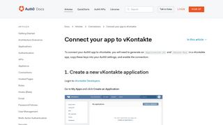 Connect your app to vKontakte - Auth0