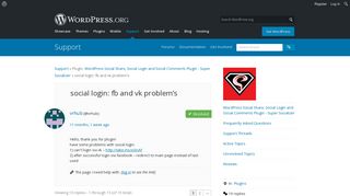 social login: fb and vk problem's | WordPress.org