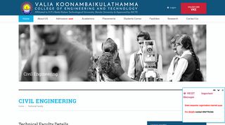 VKCET CIVIL ENGINEERING DEPARTMENT TECHNICAL STAFF ...