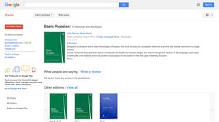 Basic Russian: A Grammar and Workbook - Google Books Result