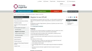 Register to use ATLAS | Victoria Legal Aid