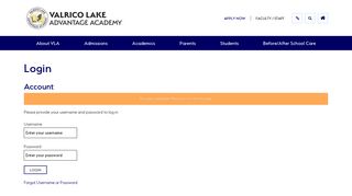 Login - Valrico Lake Advantage Academy