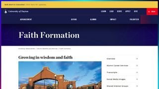 Faith Formation : University of Dayton, Ohio
