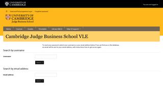 Forgotten password - Cambridge Judge Business School VLE