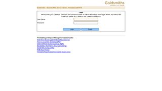SWS Online Timetables - 2.0.44 - Goldsmiths, University of London
