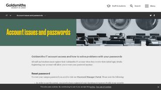 Computer account issues and passwords | Goldsmiths, University of ...