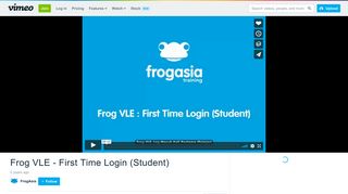 Frog VLE - First Time Login (Student) on Vimeo
