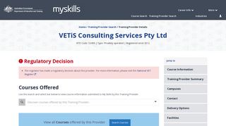 VETiS Consulting Services Pty Ltd - 52499 - MySkills