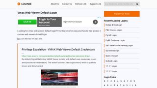 Vmax Web Viewer Default Login